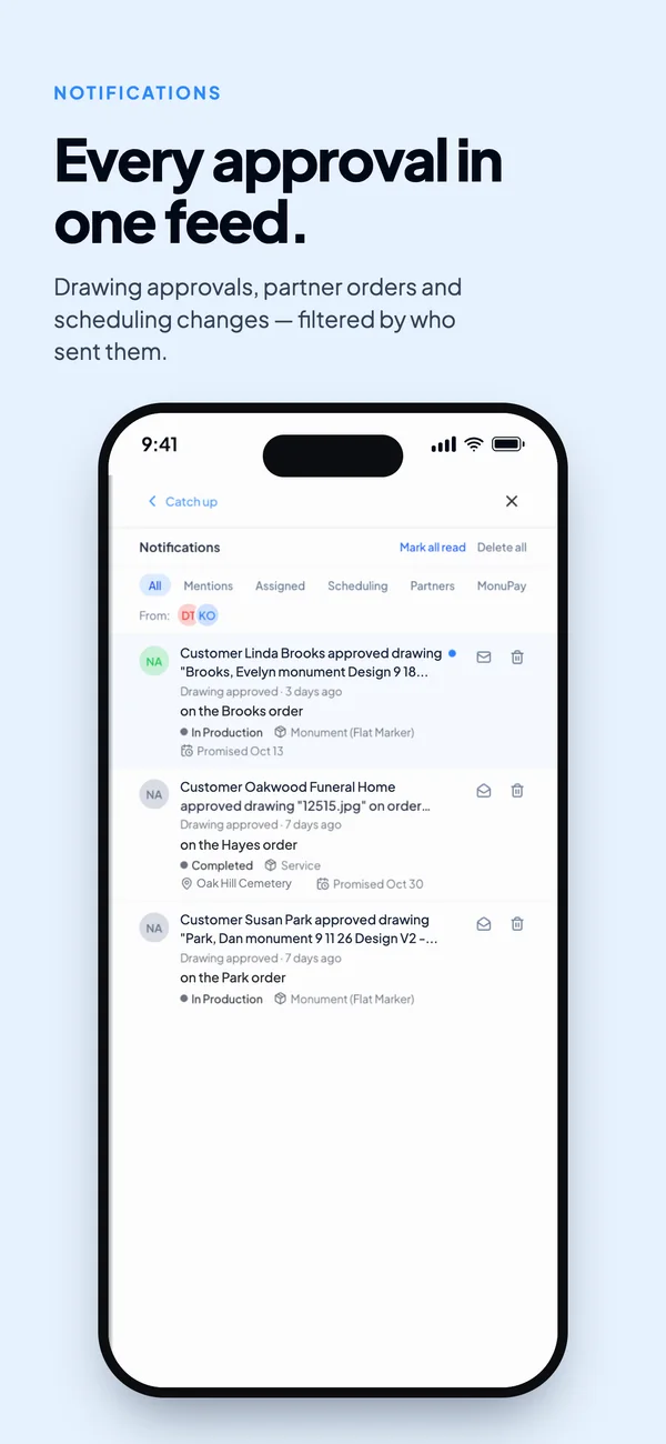 Every approval in one feed